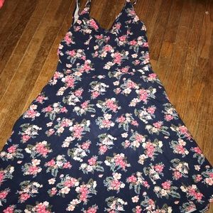 Hollister Medium Navy with pink Floral dress